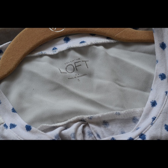 Loft blue polka dot sleeveless top - Picture 5 of 6